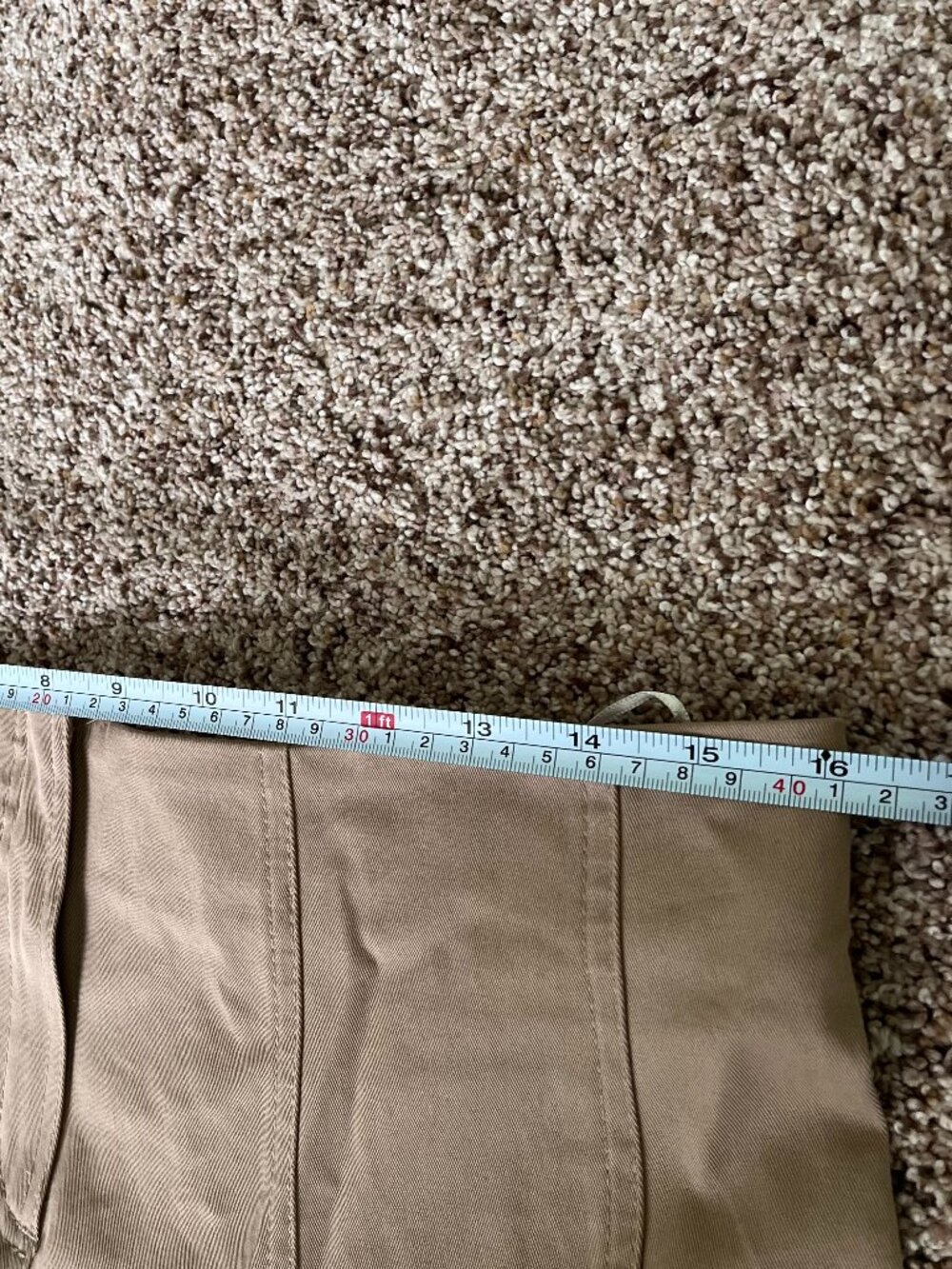 Zara ZW Collection Trench Midi Skirt Light Whiskey Pleated Hem Cotton Large NWT - Picture 12 of 13